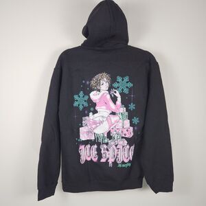 Ice Spice Holiday Pullover Hoodie Black Pink Hoodie Adult Small New